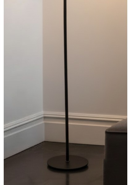 Luna Tek Ayaklı Siyah Metal Lambader | Oturma Odası & Yatak Odası & Salon Lambası modelleri