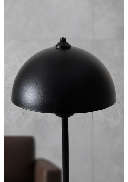Luna Tek Ayaklı Siyah Metal Lambader | Oturma Odası & Yatak Odası & Salon Lambası