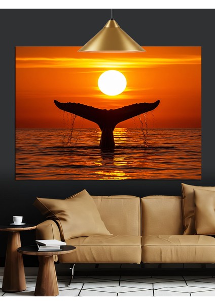Turuncu Balina Kuyruğu Dekoratif Kanvas - Mdf Ahşap Tablo modelleri