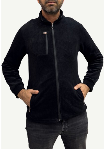 Unisex Anti-Pilling Tüylenme Yapmayan Polar Hırka, Fermuarlı 3 Cepli Dik Yaka Soğuk Geçirmez Polar fırsatları