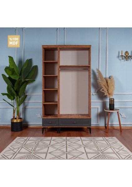 Slope 3 Kapaklı Mdf Ayaklı Tasarım Country Gardırop modelleri