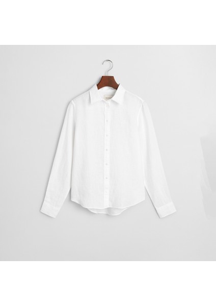 Kadın Beyaz Regular Fit Klasik Yaka Gömlek indirimleri