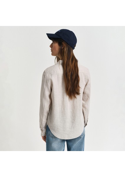 Kadın Bej Regular Fit Klasik Yaka Gömlek modelleri