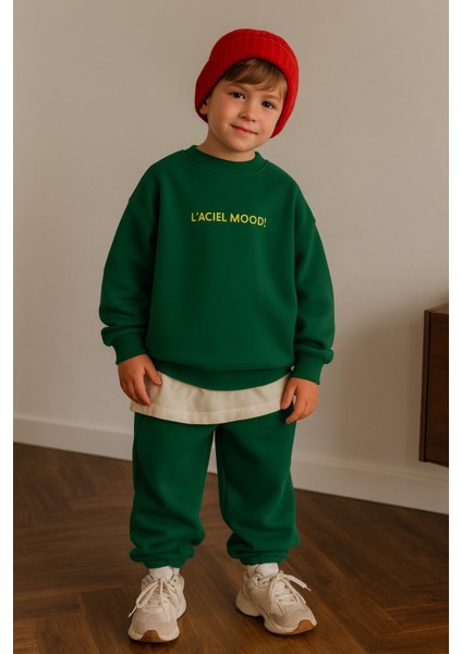Çocuk Eşofman Takımı 2’li Oversize Sweat & Jogger – Yeşil | La’cıel Mood