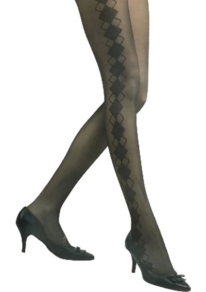 Vog Ince Desenli Külotlu Argil Siyah 2