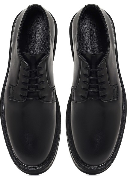 Erkek Siyah Bağcıklı Deri Casual Ayakkabı 25WFD610222