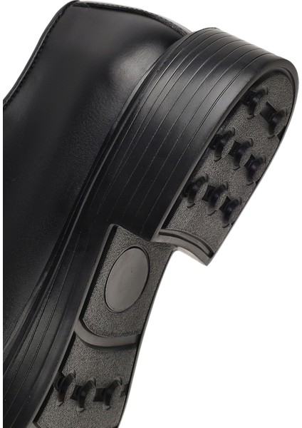 Erkek Siyah Bağcıklı Deri Casual Ayakkabı 25WFD610222