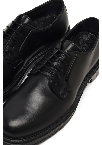 Erkek Siyah Bağcıklı Deri Casual Ayakkabı 25WFD610222