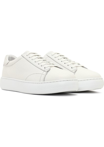 Erkek Beyaz Bağcıklı Kalın Tabanlı Deri Sneaker 25WFD8240FT modelleri