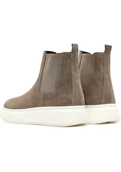 Erkek Bej Kalın Tabanlı Süet Deri Chelsea Bot 25WFD632110
