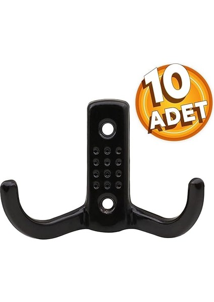 Noktalı Vestiyer Duvar Askısı Dolap Elbise Askılığı Siyah Metal Askı (10 Adet) fiyatları