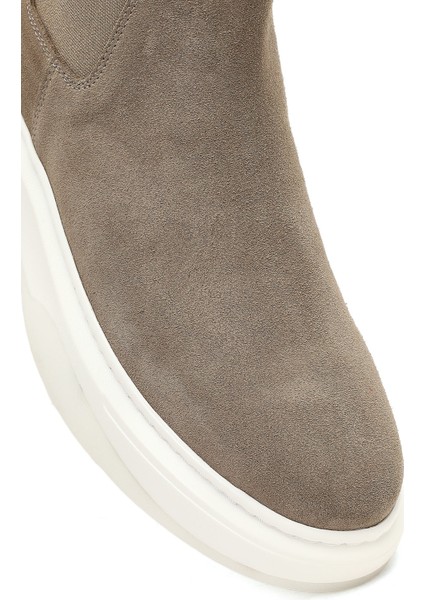 Erkek Bej Kalın Tabanlı Süet Deri Chelsea Bot 25WFD632110