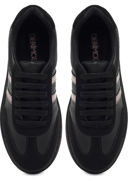 Kadın Siyah Bağcıklı Kalın Tabanlı Sneaker 25AFE145414