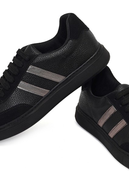Kadın Siyah Bağcıklı Kalın Tabanlı Sneaker 25AFE145414