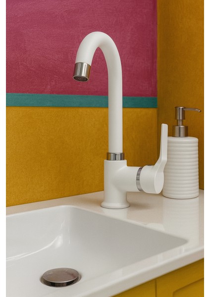 Dalyan Mat Beyaz Nano Teknoloji Lavabo Bataryası DL-317