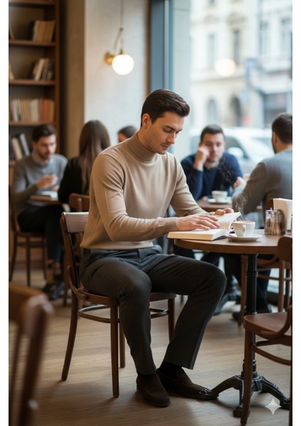 Erkek Kışlık Yarım Balıkçı Yaka Kazak Pamuklu Marina Örme Uzun Kollu Düz Renk Rahat Kesim indirimleri
