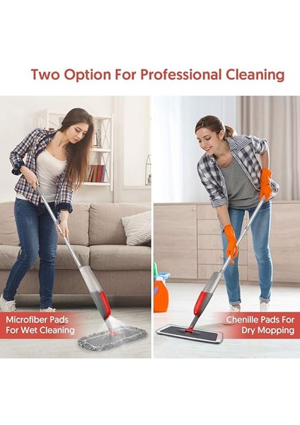 Mikrofiber Paspas Sprey Zemin Paspası, Zemin Temizliği Için Spreyli, Sert Zeminler Için Temizlik Paspasları, Parke Laminat Fayans Zeminler, Islak Paspas Toz Paspasları, 3 Yıkanabilir Yedek modelleri