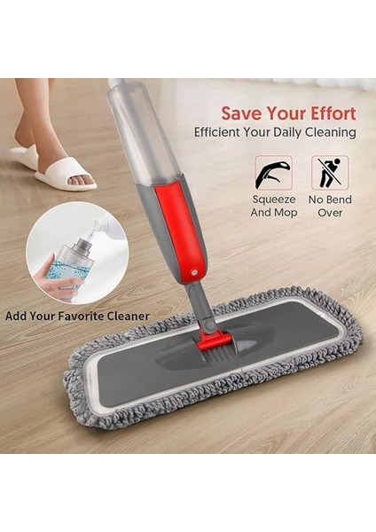 Mikrofiber Paspas Sprey Zemin Paspası, Zemin Temizliği Için Spreyli, Sert Zeminler Için Temizlik Paspasları, Parke Laminat Fayans Zeminler, Islak Paspas Toz Paspasları, 3 Yıkanabilir Yedek fırsatları