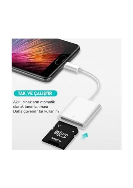 Type-C Sd Hafıza Kart Okuyucu Kamera Kart Okuyucu, Fotoğraf, Video, Dosya Aktarım Çeviricisi fırsatları