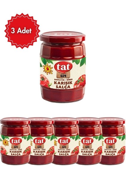 Köy Domates Biber Karışık Salça 560 G x 3/6/10/12 Adet | Yemek ve Soslar Için Geleneksel Lezzet