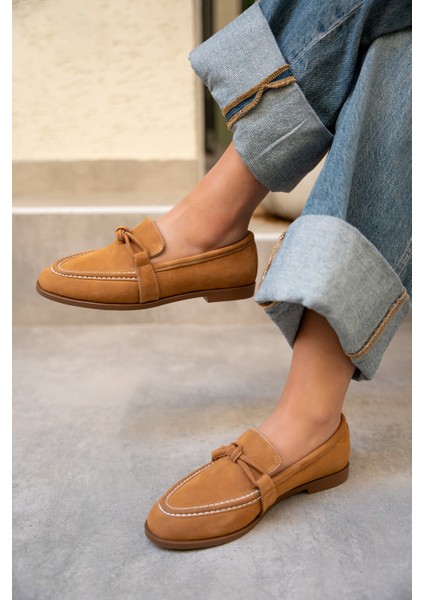 Onapy Taba Süet Düz Taban Düğüm Detaylı Ayakkabı fiyatları