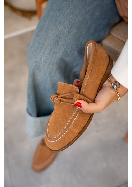 Onapy Taba Süet Düz Taban Düğüm Detaylı Ayakkabı fırsatları