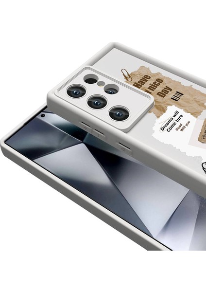 Galaxy S24 Ultra Kılıf Kamera Korumalı Baskılı Arka Yüzey Mrsa Klas Kapak-Koyu Kahve indirimleri