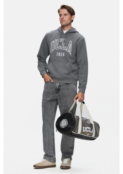 Jepsen Koyu Gri Kapüşonlu Nakışlı Standard Fit Erkek Sweatshirt fırsatları