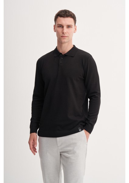 Caz 33015 Polo Yaka Düğmeli Pamuk Erkek Triko Kazak