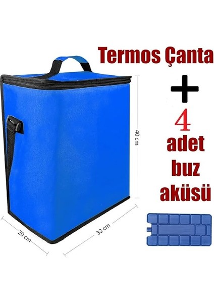 Termos Çanta ve 4 Adet Buz Kaseti Soğuk Sıcak Yalıtımlı 21 Lt. Araç Oto Piknik Kamp Plaj Omuz Çantası Soğutucu Çanta Buzluk fiyatları
