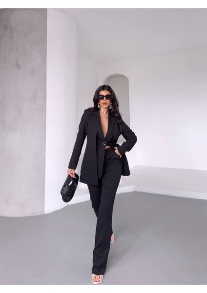 Kadın Tasarım Ceket Yüksek Bel Premıum Takım Elbise