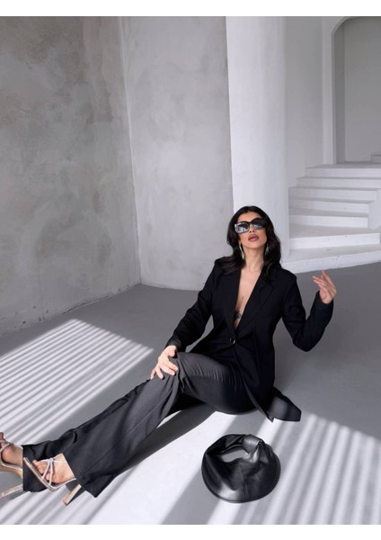 Kadın Tasarım Ceket Yüksek Bel Premıum Takım Elbise