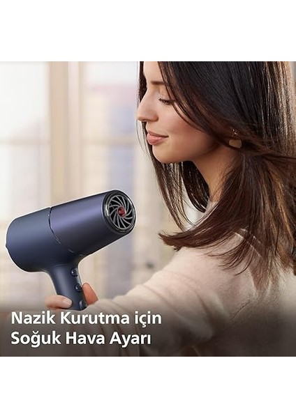 Saç Kurutma Makinesi, Thermoshield Isı Koruması, 4 Kat Iyonik Bakım, 110 Km/s Hava Akışı,%20 Daha Hızlı Kurutma, 3 Isı ve 2 Hız Ayarı, Soğuk Hava Üfleme, 2300W Güçlü Performans, BHD510/10 indirimleri