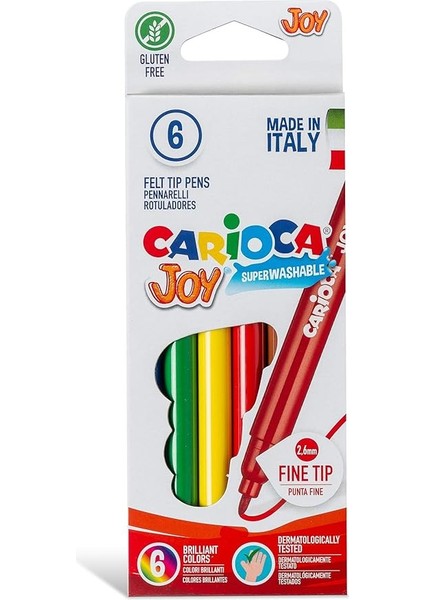 Joy Süper Yıkanabilir Keçeli Boya Kalemi 6'li