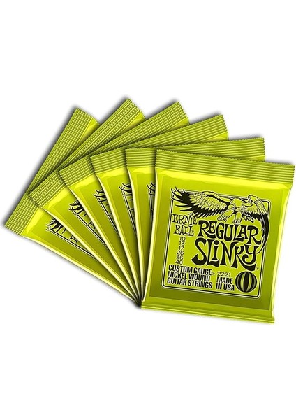 Ball Regular Slinky Nickel Wound Electric Guitar Strings 6 Pack - 10-46 Gauge
