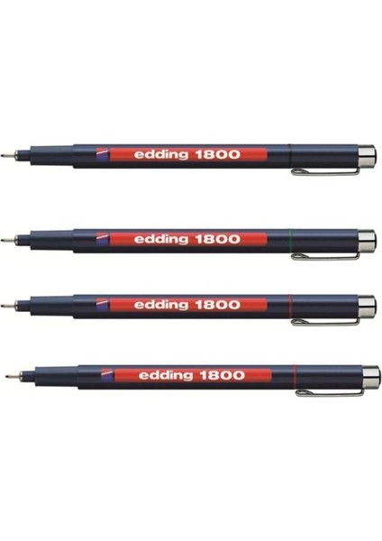 1800 Siyah Teknik Çizim Kalem (0.1-0.3 - 0.5-0.7 Mm)