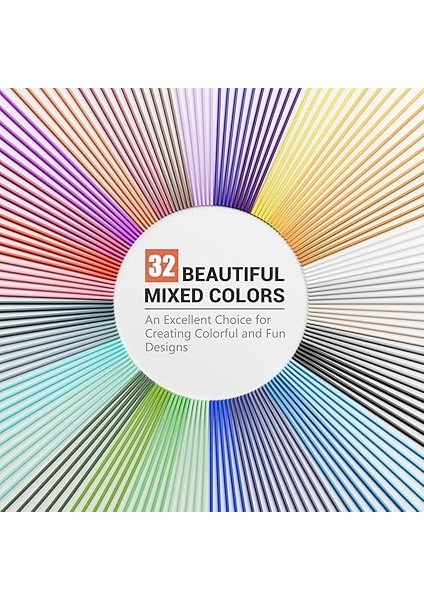 Start+3d Kalem Için 32 Renk 3D Kalem Filament Dolum, Düşük Baskı Sıcaklığı 2.5mm Pcl Filament, Her Renk 15CM x 5 Adet, Toplam 160 Adet 2400 cm (Mixcolor2) modelleri