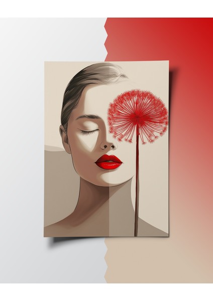 Çerçevesiz Poster, Dijital Baskı Soyut Kadın ve Çiçek Temalı Poster, Minimal, Ev, Ofis, Dekorasyon fiyatları