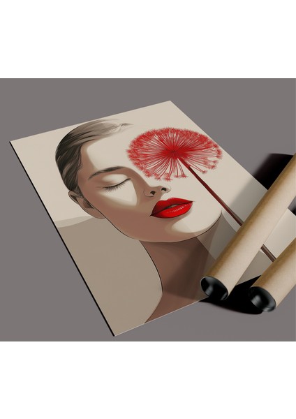 Çerçevesiz Poster, Dijital Baskı Soyut Kadın ve Çiçek Temalı Poster, Minimal, Ev, Ofis, Dekorasyon fırsatları