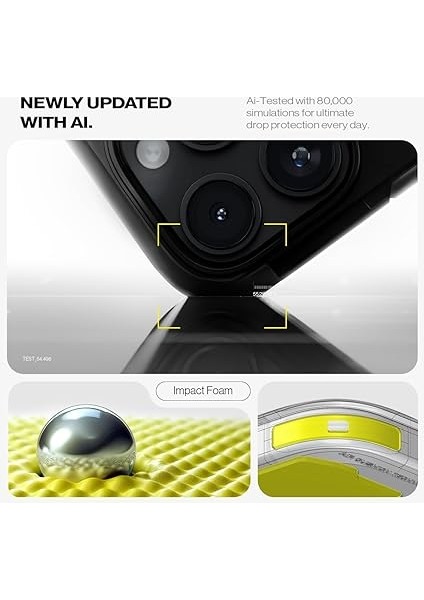 iPhone 16 Pro Max ile Uyumlu Ekstra Dayanıklı Magsafe Kılıf Tough Armor Ai Hava Kanalı Teknolojisi Askeri Sınıf Koruma Magfit Kickstand'lı Frost Black Çift Katman Kapak - ACS08502 fırsatları