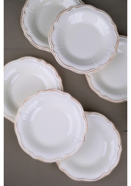 Porselen Antik Stoneware Çukur Tabak 22CM 6 Kişilik 6 Parça fiyatları