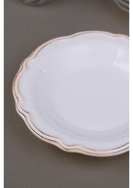 Porselen Antik Stoneware Çukur Tabak 22CM 6 Kişilik 6 Parça fırsatları