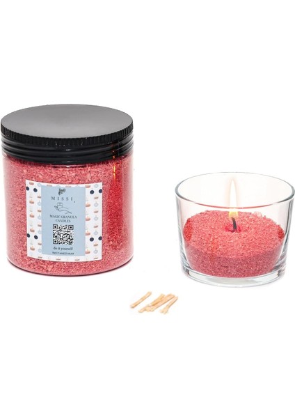 Rose-Pudra Kokulu Pembe Yaratıcı Tozu Mum (30 Adet Fitil ile BIRLIKTE)-250 gr