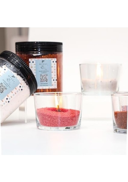 Rose-Pudra Kokulu Pembe Yaratıcı Tozu Mum (30 Adet Fitil ile BIRLIKTE)-250 gr modelleri