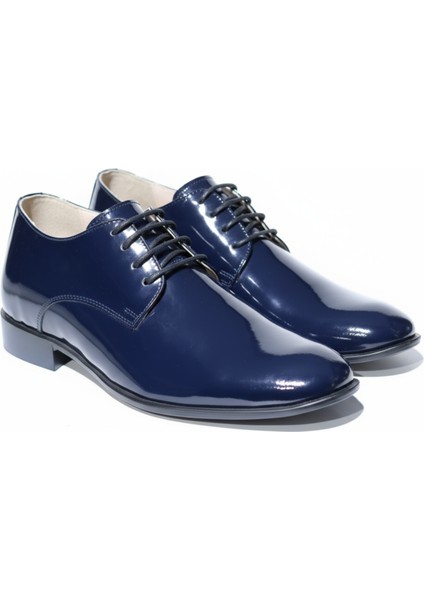 Alfa %100 Deri Damatlık Erkek Ayakkabı 7 cm Gizli Topuklu Boy Uzatan (Rugan/mat)