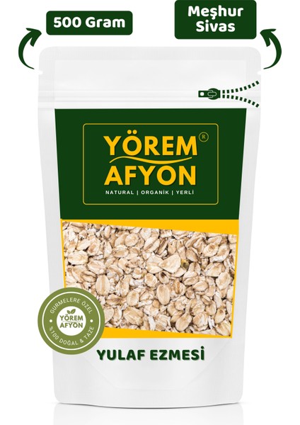 Yörem Afyon Meşhur Sivas Yöresinden Diyet Dostu Tam Tahıllı Şekersiz Yulaf Ezmesi Lapası (Avena Sativa) | 500GR.
