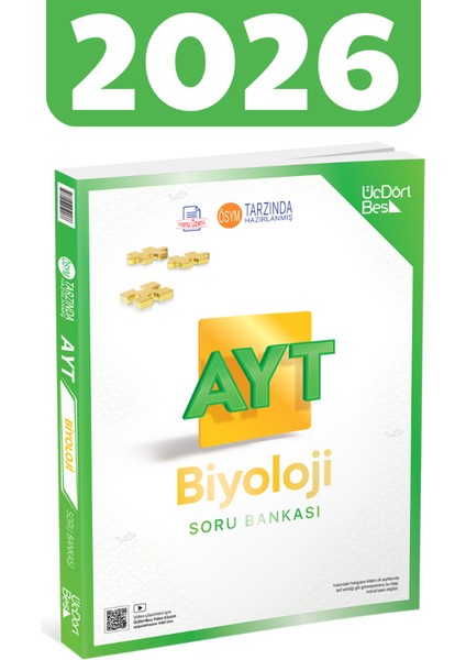 2026 345 Ayt Biyoloji Soru Bankası - Güncel Baskı Üç Dört Beş