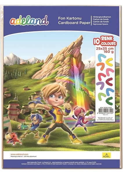 Fon Kartonu 10 Lu 25X35 160 gr Karışık Renk 434 3030 000