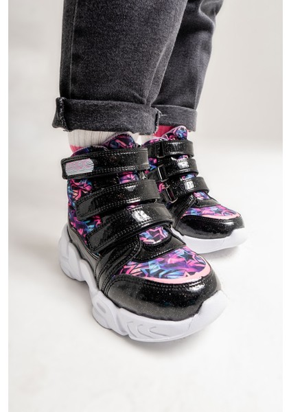 Kız Çocuk Siyah Suya Dayanıklı Anatomik Günlük Spor Bot