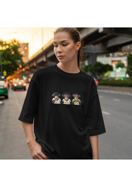 Diplomatic Monkeys Oversize Tişört - Siyah fiyatları